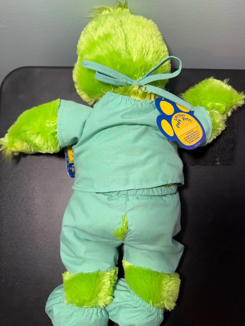 Grinch Plush Build a Bear in scrubs with light up heart